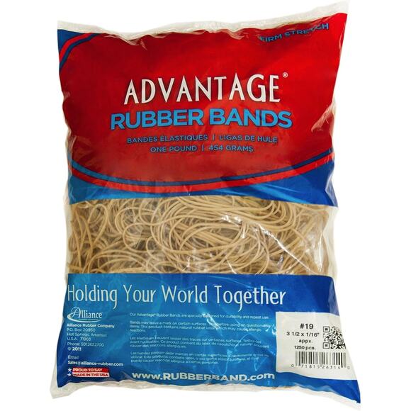 1lb bag Alliance Rubber Elastic Bands #26194  Size #19 about 1250 rubber bands - Picture 4 of 4
